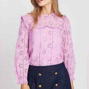 Embroidered Eyelet Bash Top Sundrenched Peony | J.Crew Womens Tops